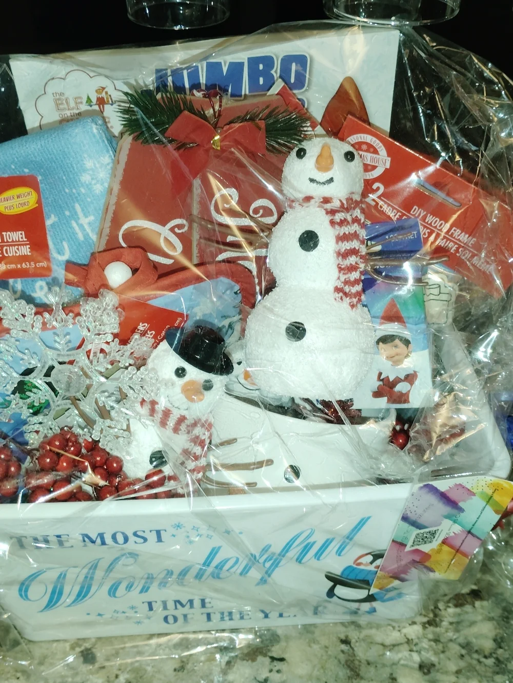 Holiday Snowman Gift Basket - White - Picture 2 of 3